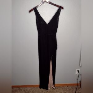 City Studio Velvet Dress Gown  Side Slit Long Whimsy Goth Fairycore A20